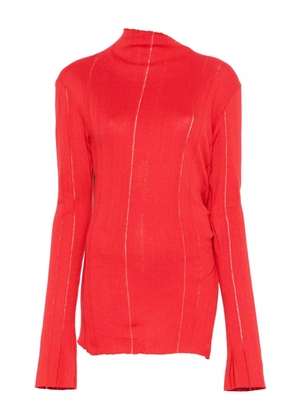 Jade Cropper slit-detail knitted top - Red
