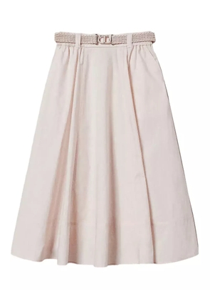 TWINSET belted midi skirt - Neutrals