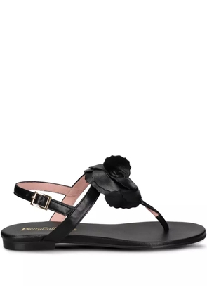 Pretty Ballerinas flower-detailing sandals - Black