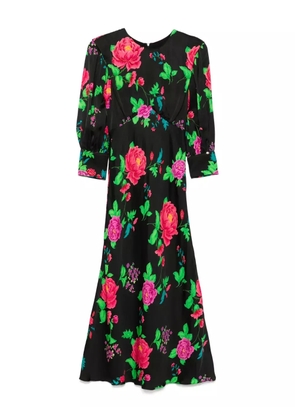 NISSA printed midi dress - Black