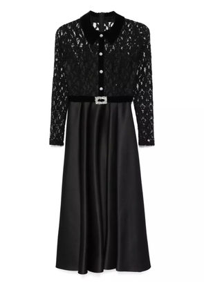 NISSA crystal-embellished taffeta midi dress - Black
