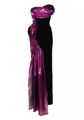 Gaby Charbachy metallic-effect mermaid gown - Black