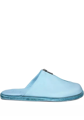 Guidi zip-detail leather mules - Blue