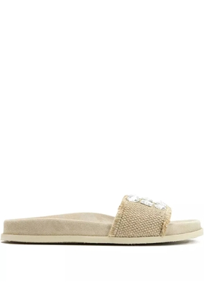 Pedro Garcia Dolomita crystal-embellished sandals - Neutrals