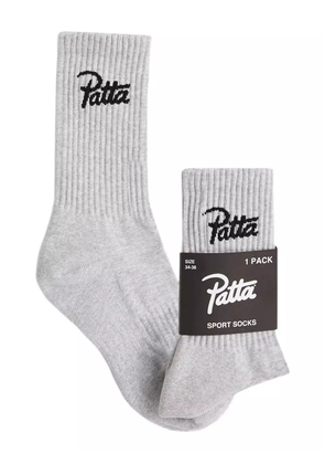 PATTA ribbed logo-print socks - Grey