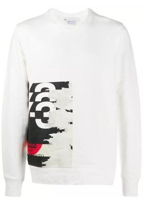 Y-3 graphic-print long-sleeve T-shirt - White