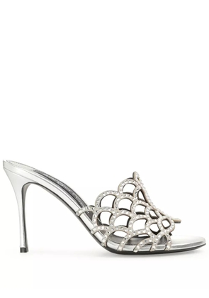 Sergio Rossi SR Mermaid 90mm leather mules - Silver
