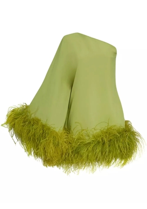 Taller Marmo Piccolo Ubud feather-trim minidress - Green