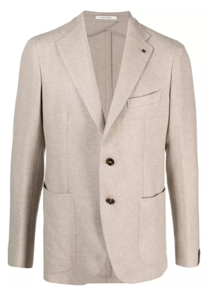 Tagliatore single-breasted virgin wool-blend blazer - Neutrals