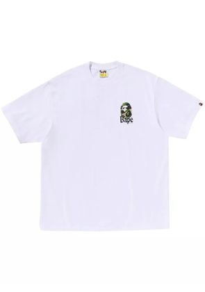 A BATHING APE® logo-print cotton T-shirt - White