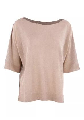 D.Exterior lurex-detail knitted top - Brown