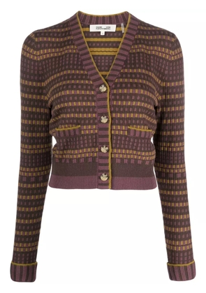 DVF Diane von Furstenberg Gilda patterned-jacquard cardigan - Purple