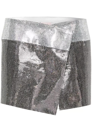 Nuè rhinestone-embellished mini skirt - Silver