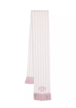 Barrie stripe-print logo-crest scarf - Neutrals