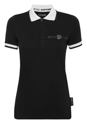 Plein Sport logo-appliqué polo shirt - Black
