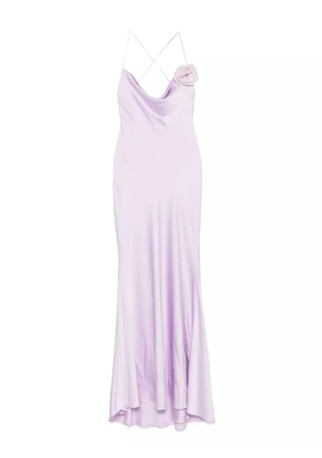 Parlor floral-appliqué maxi dress - Purple