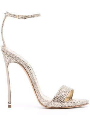 Casadei Blade 120mm metallic-finish sandals - Neutrals