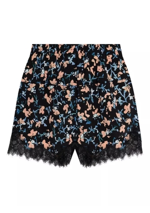 Ulla Johnson Noella floral-print lace-trim shorts - Black