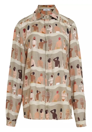 Amir Slama graphic-print shirt - Neutrals