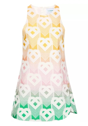 Casablanca monogram-jacquard gradient mini dress - White