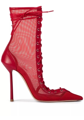 Le Silla 120mm mesh-design boots - Red