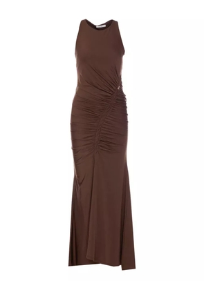 Patrizia Pepe ruched maxi dress - Brown