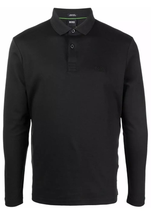 BOSS long sleeve polo shirt - Black