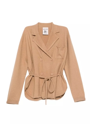 Semicouture double-breasted belted cardigan - Neutrals