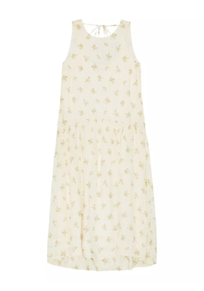 GANNI floral-print dress - Neutrals
