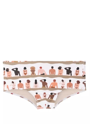 Amir Slama graphic-print swim shorts - Neutrals