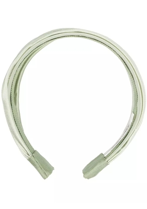 Jennifer Behr draped-satin wide headband - Green