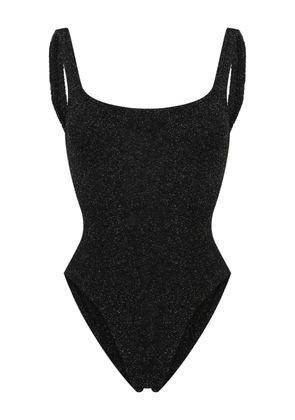 Hunza G square-neck shirred swimsuit - Black