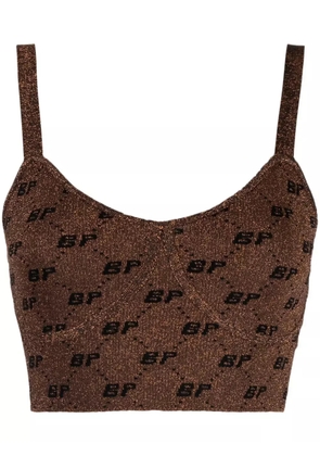 Baum Und Pferdgarten intarsia-knit logo cropped vest - Brown