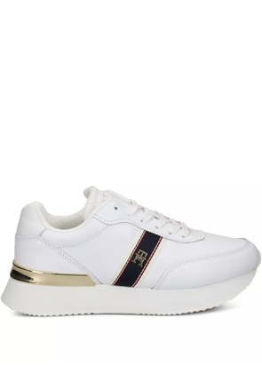 Tommy Hilfiger leather striped low-top sneakers - White