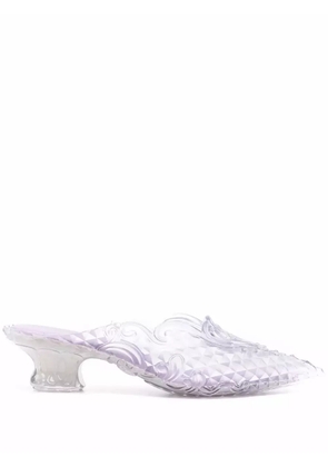 Melissa textured low-heel mules - Grey