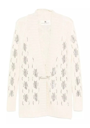 Ermanno Scervino sequin-embellishment cable-knit cardigan - Neutrals