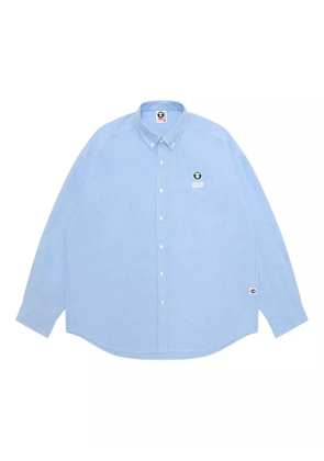 AAPE BY *A BATHING APE® logo-embroidery shirt - Blue