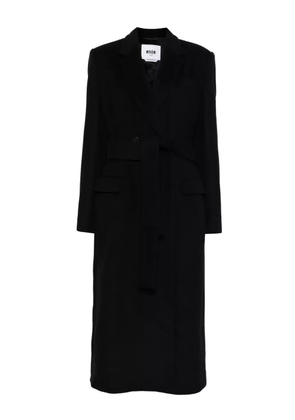 MSGM belted notched coat - Black