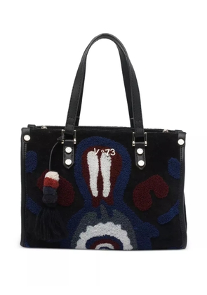 V°73 logo-plaque tote bag - Black