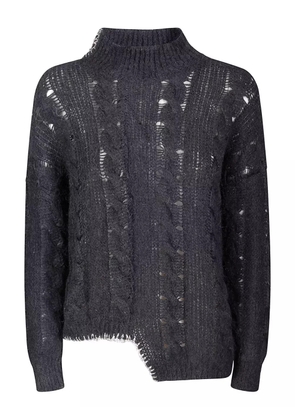 Handmade Cecile cable-knit sweater - Grey