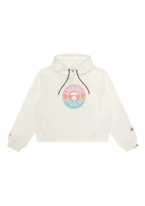AAPE BY *A BATHING APE® logo-print hoodie - White