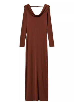 TWINSET draped maxi dress - Brown