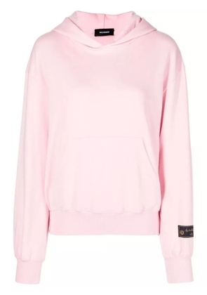 We11done logo-patch cotton hoodie - Pink