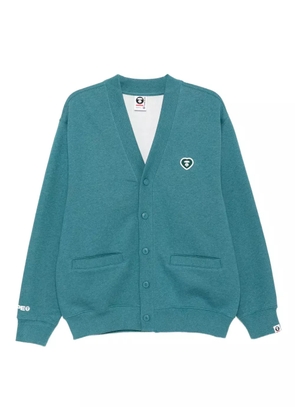AAPE BY *A BATHING APE® logo-appliqué button-up sweatshirt - Green