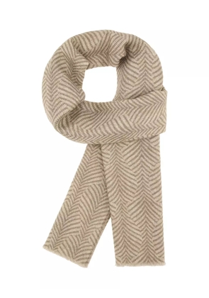 Boggi Milano herringbone-print wool scarf - Neutrals