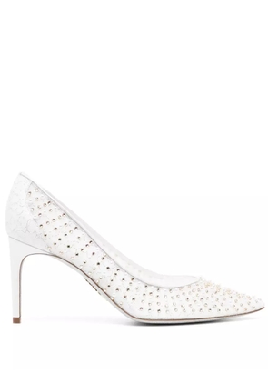 René Caovilla pointed toe pumps - White