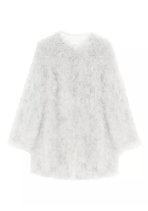 Yves Salomon round-neck feather jacket - White