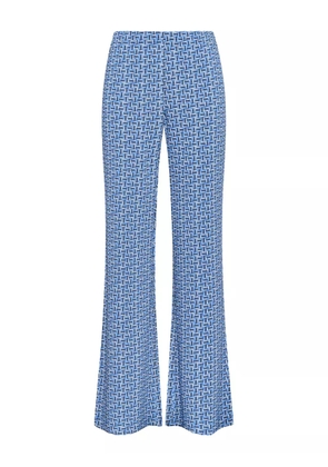 MALIPARMI geometric-print flared trousers - Blue