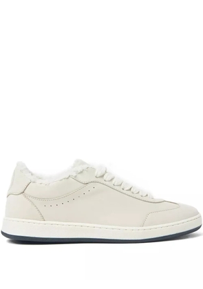 Peserico shearling-trimmed lace-up sneakers - Neutrals