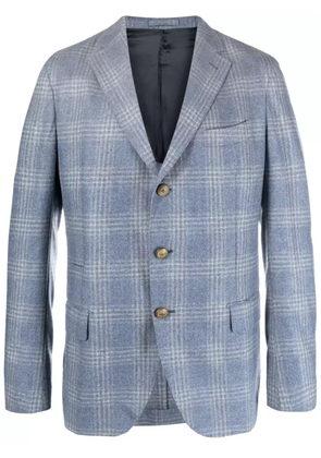Eleventy check-pattern single-breasted blazer - Blue